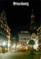 67 - Strasbourg - La Place Du Marché Aux Cochons De Lait Et La Cathédrale La Nuit - CPM - Voir Scans Recto-Verso - Strasbourg