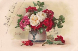 PAUL DE LONGPRE        LE BOUQUET DE FLEURS + VASE - Autres & Non Classés