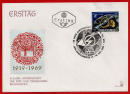 FDC 50 Jahre Gewerkschaft Der Post - Und Telegraphenbediensteten  Vom 17.10.1969 - ANK 1346   Kat. Preis 2,50 - FDC
