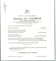 Ogy 1894 - Lessines 1982 , Zoé COUVREUR - Obituary Notices