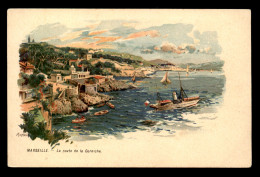 13 - MARSEILLE - LA ROUTE DE LA CORNICHE - CARTE ILLUSTREE SIGNE TAMAGNO - Endoume, Roucas, Corniche, Playas