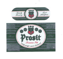 BROUWERIJ  BOSTEELS - BUGGENHOUT - PROSIT - PREMIUM PILS  -  2 BIERETIKETTEN   (BE 251) - Beer