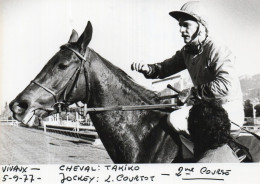 PHOTO DE PRESSE - COURSES  HIPPIQUES - MARSEILLE VIVAUX - 05.09.77 - 2EME - GAGNANT TAKIKO - JOCKEY L.COURTOT - Sports