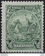 1932 Barbados Giorgio V ½d. Green P 13x12 MNH SG N. 230a - Sonstige & Ohne Zuordnung