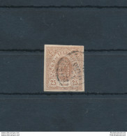 1859 - 63 LUSSEMBURGO   - N° 8 - 25 Cent Bruno USATO Sigla Oliva - Andere & Zonder Classificatie