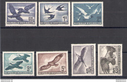 1950-53  AUSTRIA -  POSTA AEREA , Uccelli In Volo , A54/A60 , 7 Valori  MNH** - Sonstige & Ohne Zuordnung