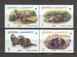 Georgia 1999 Mi 308-311 In Pairs MNH WWF - EUROPEAN MINK - Ongebruikt