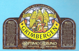 LINDEMANS - GRIMBERGEN  OPTIMO BRUNO  - 33 CL  -  BIERETIKET (BE 258) - Bière