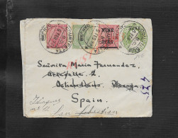 INDE DEVANT DE LETRE DE GANJAM SUR DIVERS TIMBRES DE 1922 POUR L ESPAGNE  : - Other & Unclassified