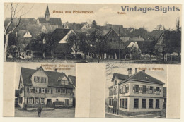 Hohenacker / Baden-Württemberg: Gasthaus Z. Ochsen - Schul U. Rathaus - Totale (Vintage PC ~1910s) - Waiblingen