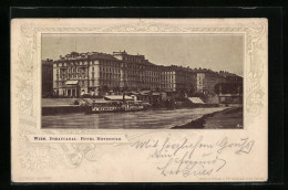 AK Wien, Hotel Metropole, Donaucanal, Raddampfer, Gezeichnetes Passepartout  - Sonstige & Ohne Zuordnung