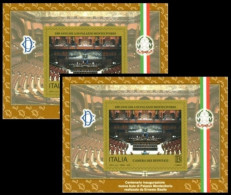 ● 2018 ITALIA ● 2 Foglietti ** ֍ 100° Aula Di Palazzo Montecitorio ● Camera Deputati ● 2 Foglietti Adesivi ● - 2011-20: Mint/hinged