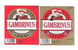 BROUWERIJ  INTERBREW - BRUSSEL - GAMBRINUS  BOCK - PILS   -  2 BIERETIKETTEN  (BE 268) - Beer