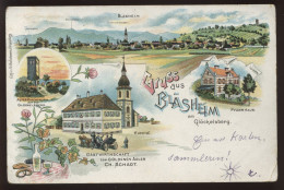 67 - BLASHEIM - GRUSS AUS - CARTE LITHOGRAPHIQUE PIONNIERE AYANT VOYAGE EN 1898 - Andere & Zonder Classificatie