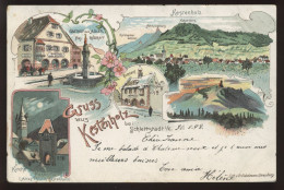 67 - KESTENHOLZ - GRUSS AUS - CARTE LITHOGRAPHIQUE PIONNIERE AYANT VOYAGE EN 1898 - Altri & Non Classificati