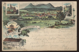 67 - LUTZELHAUSEN - GRUSS AUS - CARTE LITHOGRAPHIQUE PIONNIERE VOYAGEE EN 1898 - Autres & Non Classés