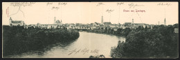 Klapp-AK Lauingen, Panoramablick Vom Fluss Auf Die Stadt  - Lauingen