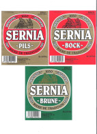 SERNIA  PILS  - BOCK - BRUNE  - 100 CL   - 3 BIERETIKETTEN  (BE 270) - Bière