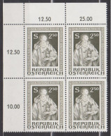 1980 , Mi 1642 ** (2) - 4er Block Postfrisch - Kongreß Des Benediktinischen Ordens Österreichs - Neufs