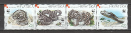 Croatia 1999 Mi 500-503 In Strip MNH WWF - SNAKES - Unused Stamps