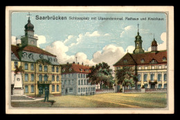 ALLEMAGNE - SAARBRUCKEN - SCHLOSSPLATZ MIT ULANENDENKMAL - CARTE ILLUSTREE - Saarbruecken