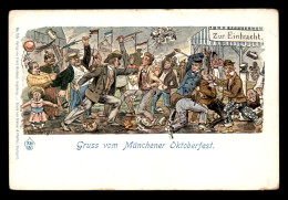 ALLEMAGNE - MUNCHEN - OKTOBERFEST - CARTE ILLUSTREE SIGNEE TH GRONBERGER - FETE DE LA BIERE - Muenchen