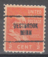 USA Precancel Vorausentwertungen Preo Locals Minnesota, Westbrook 704 - Precancels