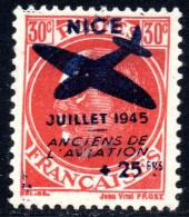 3309.LIBERATION De NICE 30c.OVERPR. " ANCIENS DE L'AVIATION 1945 "MNH - Libération