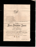 Ellezelles , Marie Adolphine Jouret , Beau Cachet 1892 - Obituary Notices