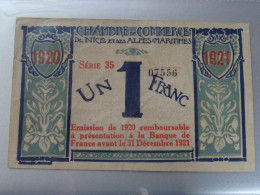 Billet  NICE 1920-22 Chambre De Commerce Alpes Maritimes - Cámara De Comercio