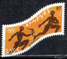 Jeux Olympiques D'Athènes : Athlète Antique Portant La Flamme Olympique Et Relayeur - Unused Stamps