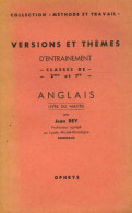 Versions Et Thèmes D'entrainement Anglais Classes De 2ème Et 1ère (1954) De Jean Rey - 12-18 Anni