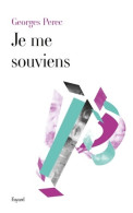 Je Me Souviens (2013) De Georges Perec - Other & Unclassified