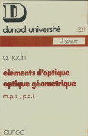 Éléments D'optique, Optique Géométrique (1971) De Armand Hadni - Wetenschap