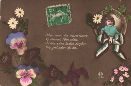 CHILD, GIRL, PORTRAIT, FLOWERS, FRANCE, POSTCARD - Abbildungen