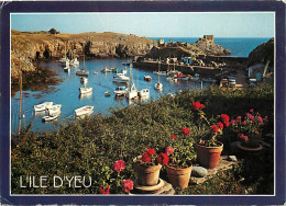 85 - Ile D'Yeu - Port De La Meule - Fleurs - Flamme Postale De Saint Hilaire De Riez - CPM - Voir Scans Recto-Verso - Ile D'Yeu