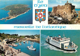 85 - Ile D'Yeu - Multivues - Bateaux - Blasons - CPM - Voir Scans Recto-Verso - Ile D'Yeu