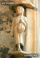 28 - Chartres - Cathédrale Notre Dame - Le Portail Nord , Baie De Droite, Cordon Extérieur , Représentation Des Mois - O - Chartres