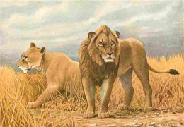 Animaux - Fauves - Lion - Art Peinture - Illustration De Barruel - CPM - Carte Neuve - Voir Scans Recto-Verso - Lions