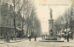 58 - Cosne Cours Sur Loire - Boulevard Et Statue De La République - Animée - CPA - Voir Scans Recto-Verso - Cosne Cours Sur Loire
