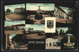 AK Josefstadt / Josefov / Jaromer, Jaromerer Gasse, Bahnhof, Altes & Neues Rathaus, Hauptwache  - Tchéquie