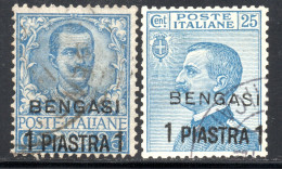 3310. LIBYA-BENGASI 1901,1911 1P/25c. #1-2 - Andere & Zonder Classificatie