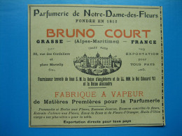 (1909) Parfumerie De Notre-Dame-des-Fleurs - BRUNO COURT - Grasse (Alpes-Maritimes) - Publicidad