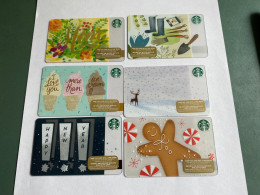 - 7 - Starbucks Gift Card 6 Different Cards - Tarjetas De Regalo