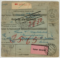 Frankreich / France 1926, Ausschnitt Bulletin D'expédition Strasbourg - Basel, Postzoll Basel, Frankatur Rückseite - Brieven En Documenten
