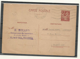 ENTIER POSTAL N° 431 CP2  OBLITERE - Cartes Postales Types Et TSC (avant 1995)