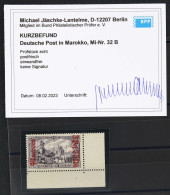 Deutsche Auslandspost Marokko, 1905, 32 B, Postfrisch - Turquie (bureaux)