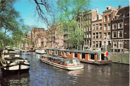 PAYS-BAS - Amsterdam / Holland - House Boats - Arrangés Tout Nets Dans Le Herengracht - Animé - Carte Postale Ancienne - Amsterdam