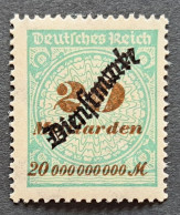 Dienst 1923, Mi D87HT Geprüft MNH(postfrisch) - Dienstmarken