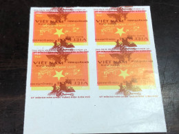 VIET  NAM  NORTH STAMPS-1984-MILITARY FRANK-(Imperf ABSOR BENT PRINT ERROR 1in BLOCKS )1 Pcs 4 STAMPS Good Quality - Vietnam